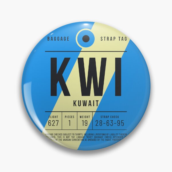 Artikelvorschau, Luggage Tag E - KWI Kuwait entworfen und verkauft von VoodooCircus.