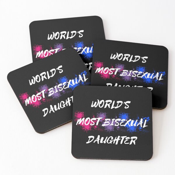 Item preview, World's Most Bisexual Daughter Bi Flag Color Splash In Black designed and sold by LuckyKermit.