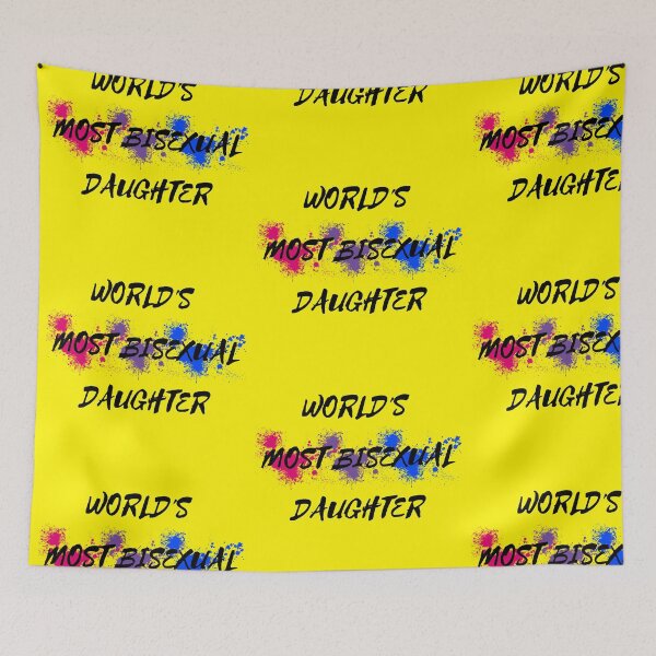 Item preview, World's Most Bisexual Daughter Bi Flag Color Splash In Yellow designed and sold by LuckyKermit.
