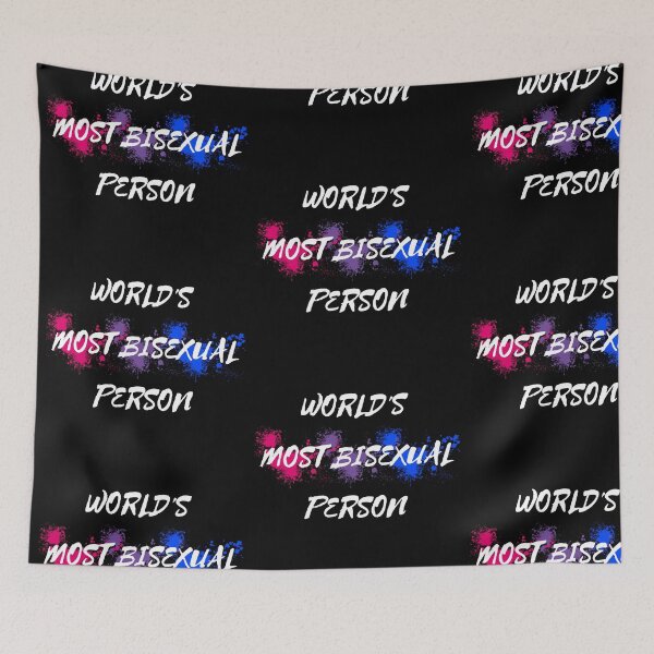 Item preview, World's Most Bisexual Person Bi Flag Color Splash For Nonbinary Folks In Black designed and sold by LuckyKermit.