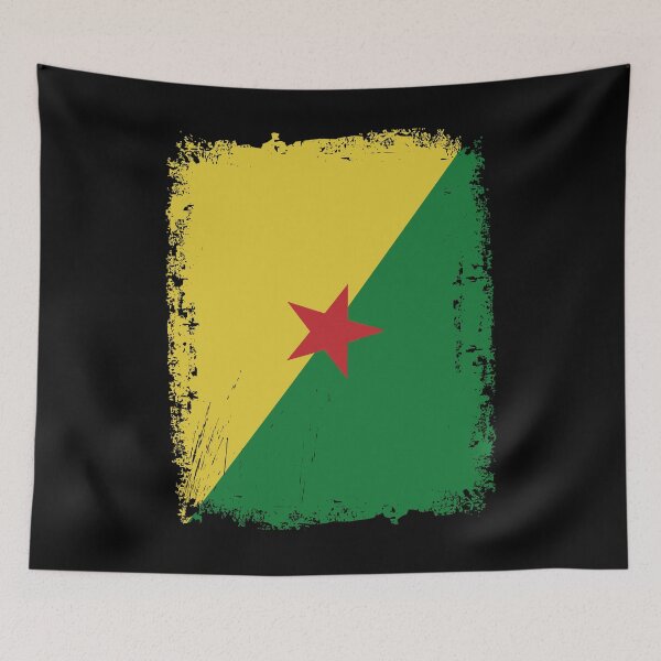 Artikelvorschau, French Guiana Flag Distressed entworfen und verkauft von rafaeltto.