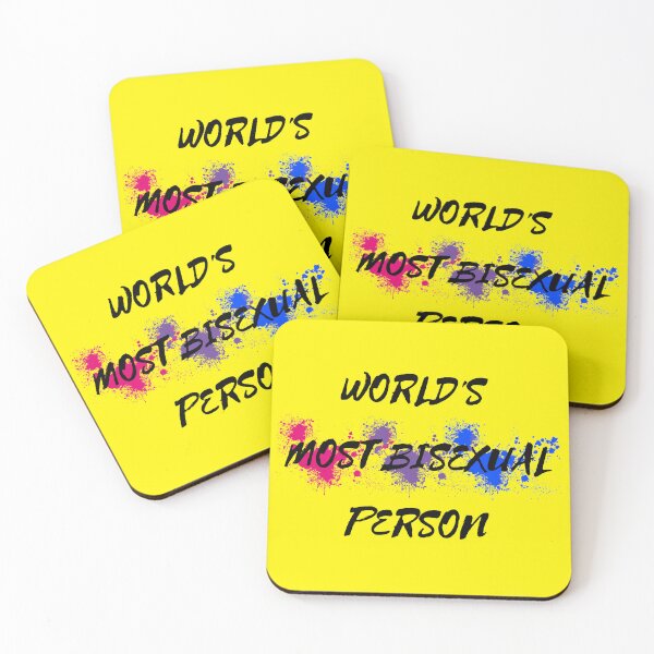 Item preview, World's Most Bisexual Person Bi Flag Color Splash For Nonbinary Folks In Yellow designed and sold by LuckyKermit.
