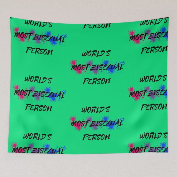 Item preview, World's Most Bisexual Person Bi Flag Color Splash For Nonbinary Folks In Green designed and sold by LuckyKermit.