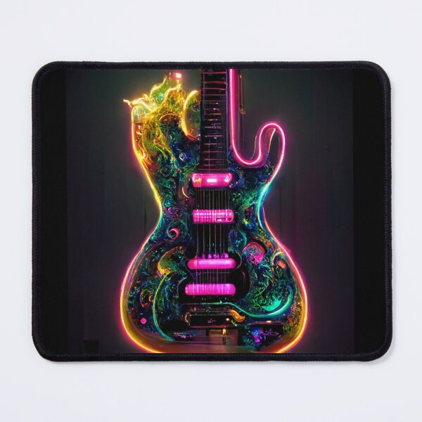 Item preview, Gfab Bfab Gen Ai FFab ABAI Surreal Trends Clothing Neon Electric guitar designed and sold by Surrealtrends.