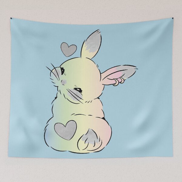 Item preview, cute bunny tail peeking bunny designed and sold by XXgooddeedXX.