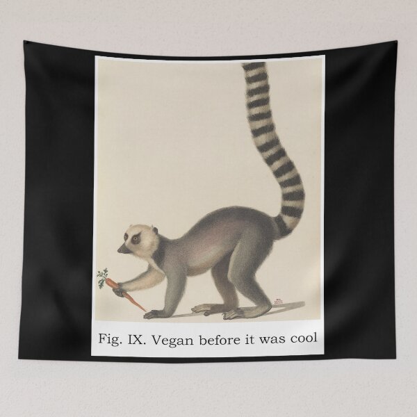 Item preview, Vintage Lemur Vegan before it was cool - Funny Designs for T-shirts and other accessories such as phone cases or laptop covers designed and sold by Ridiculam Toga.