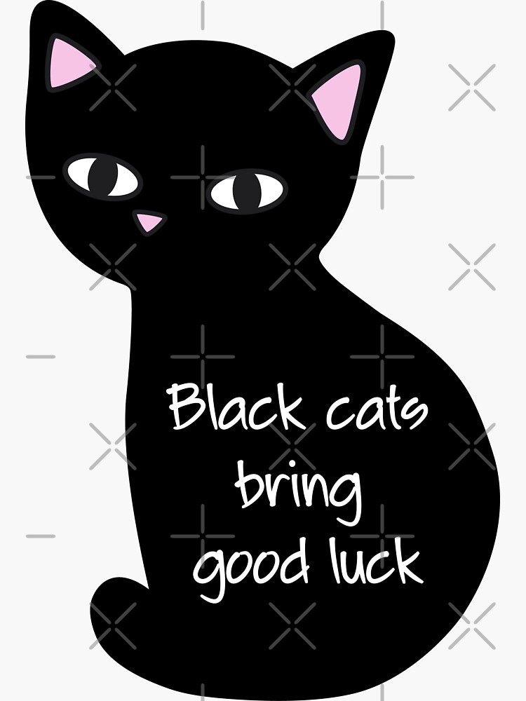 "Black cats good luck" Sticker for Sale by MeowMusic Redbubble