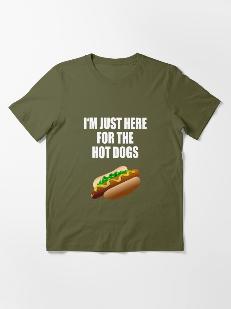 Here for the Hot Dogs Adult Heavyweight Pocket T-shirt Hot 