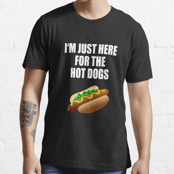 Here for the Hot Dogs Adult Heavyweight Pocket T-shirt Hot 