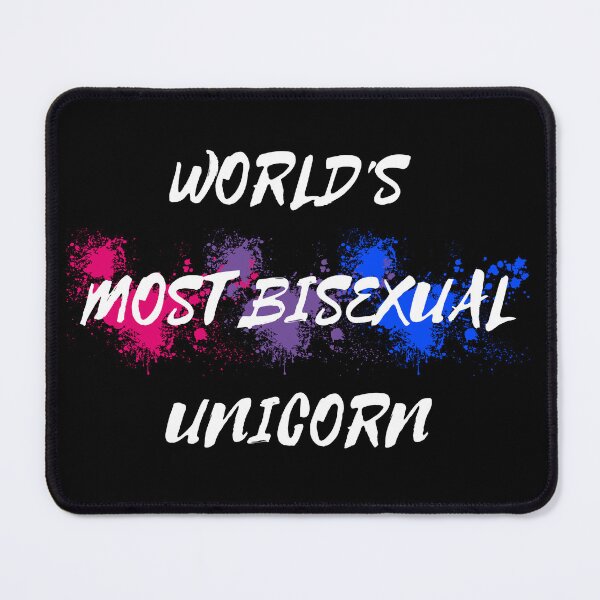 Item preview, World's Most Bisexual Unicorn Bi Flag Color Splash For Magical Creatures In Black designed and sold by LuckyKermit.