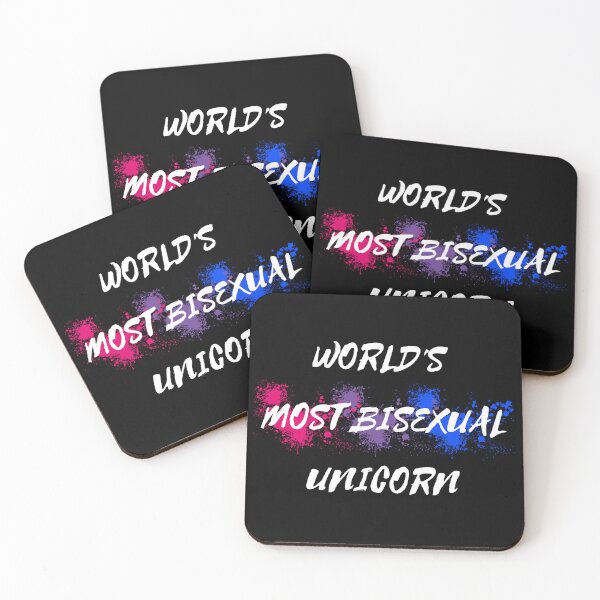Item preview, World's Most Bisexual Unicorn Bi Flag Color Splash For Magical Creatures In Black designed and sold by LuckyKermit.