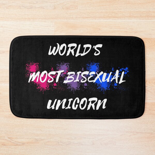 Item preview, World's Most Bisexual Unicorn Bi Flag Color Splash For Magical Creatures In Black designed and sold by LuckyKermit.