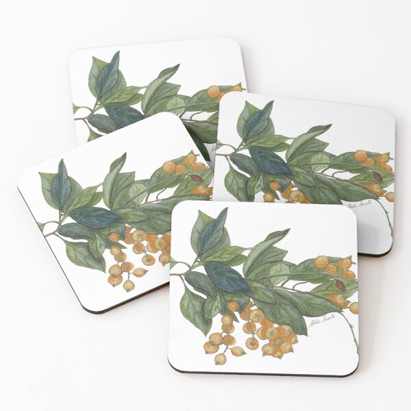 Item preview, Watercolor duranta branch illustration, green leaves, wild berries designed and sold by Malu-Iriarte.