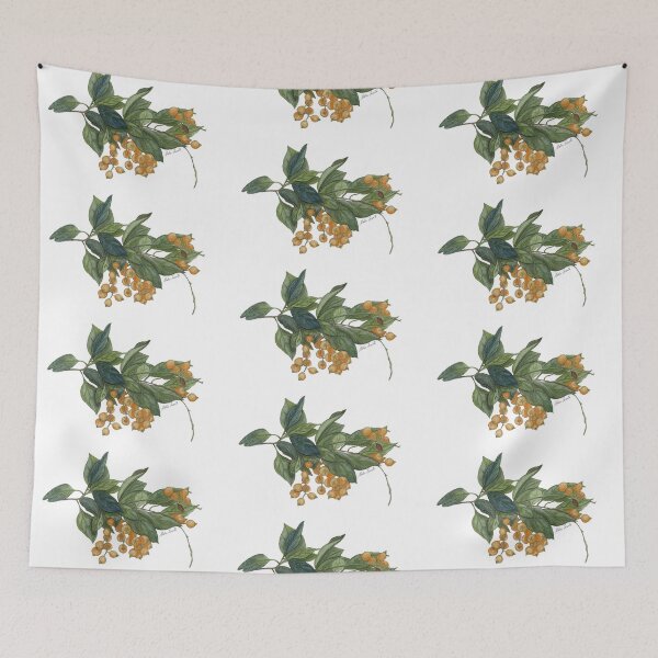 Item preview, Watercolor duranta branch illustration, green leaves, wild berries designed and sold by Malu-Iriarte.