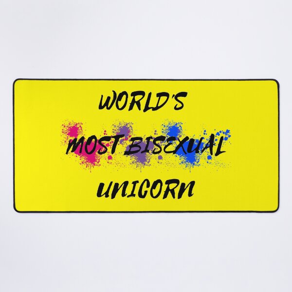 Item preview, World's Most Bisexual Unicorn Bi Flag Color Splash For Magical Creatures In Yellow designed and sold by LuckyKermit.