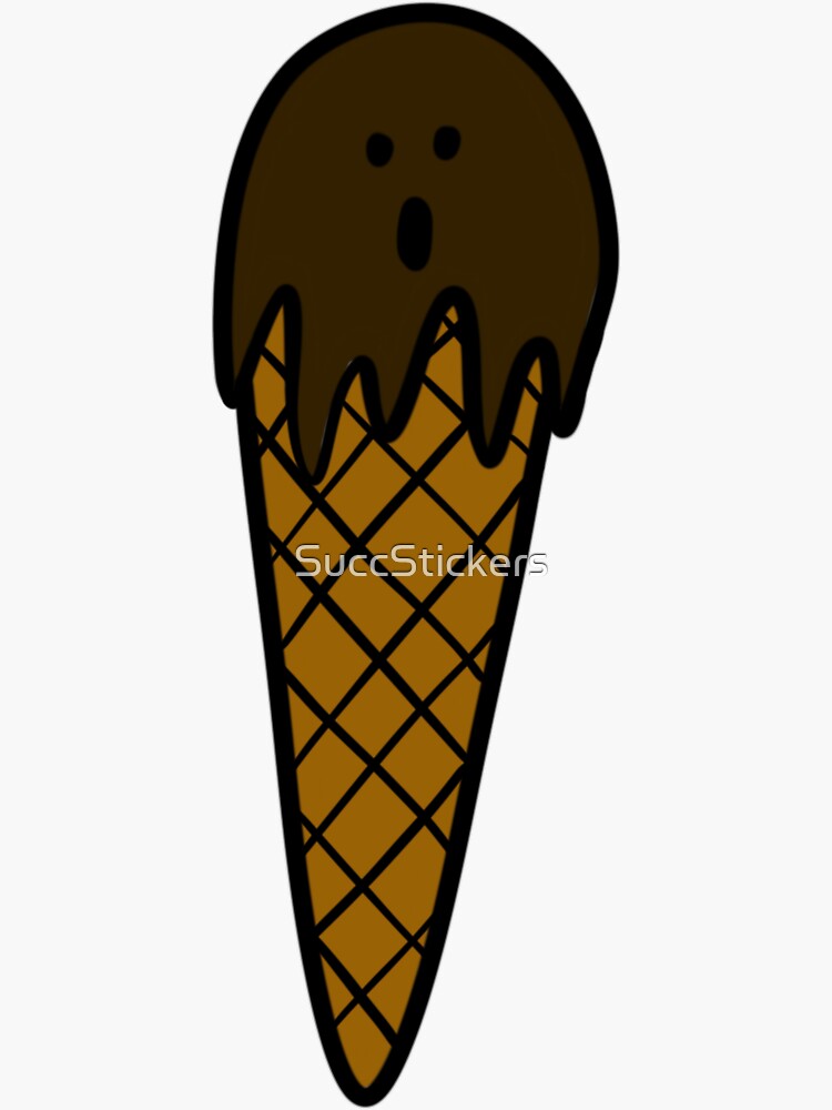 "Chocolate ice cream ghost" Sticker for Sale by SuccStickers Redbubble