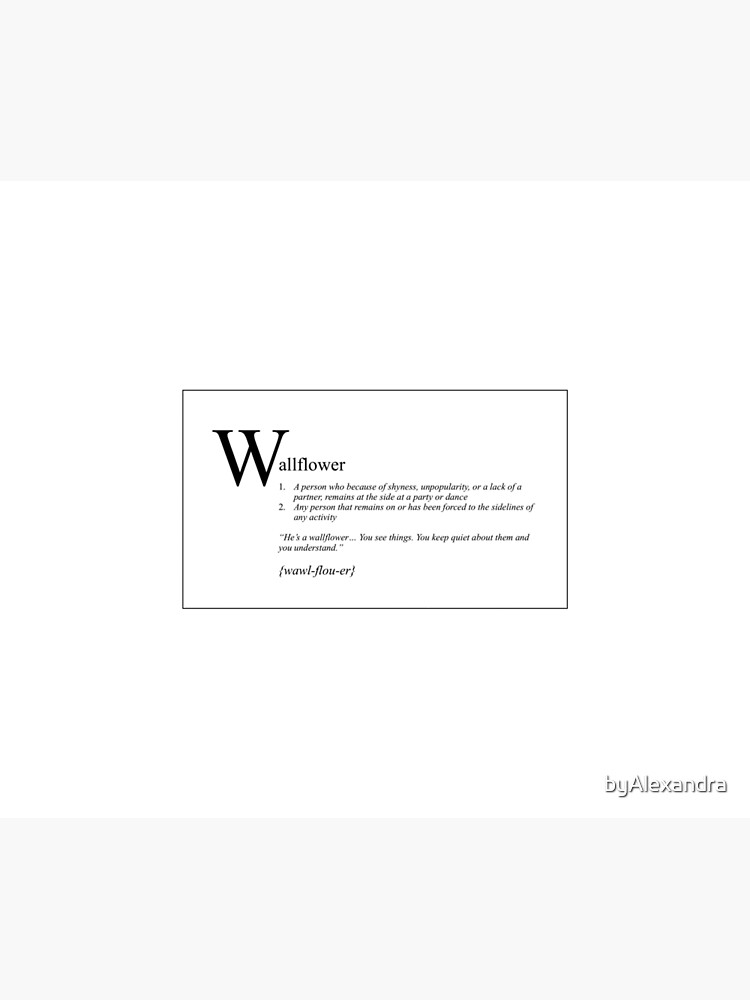 "Wallflower definition" Tapestry by byAlexandra Redbubble
