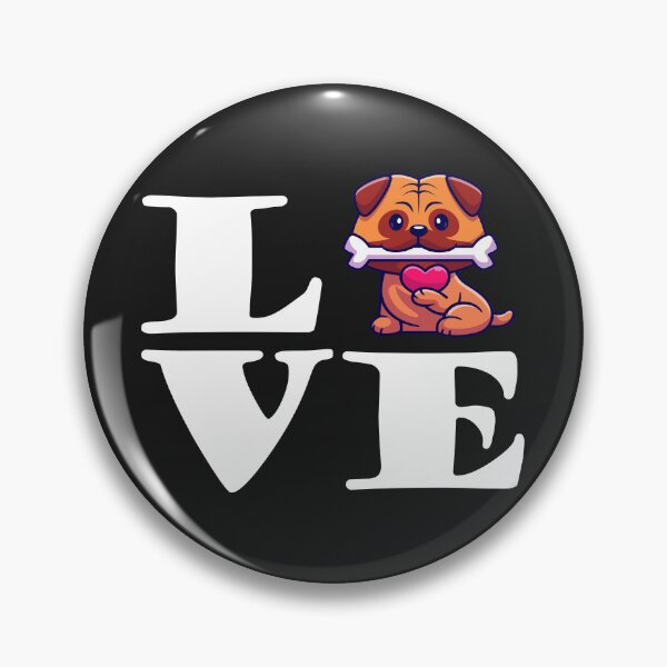 Item preview, Pugs Love Lovely Pug Heart designed and sold by Pugstuff.