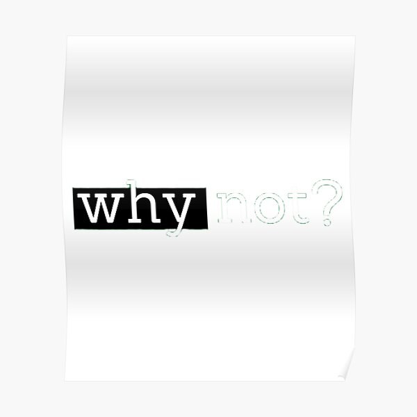 "why not" Poster for Sale by momos01 Redbubble