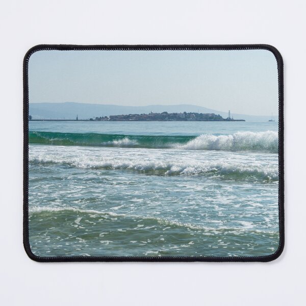 Item preview, Gloriously Rough - Nessebar Old Town behind a Big Breaking Wave designed and sold by Georgia Mizuleva.
