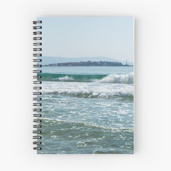 Item preview, Gloriously Rough - Nessebar Old Town behind a Big Breaking Wave designed and sold by Georgia Mizuleva.