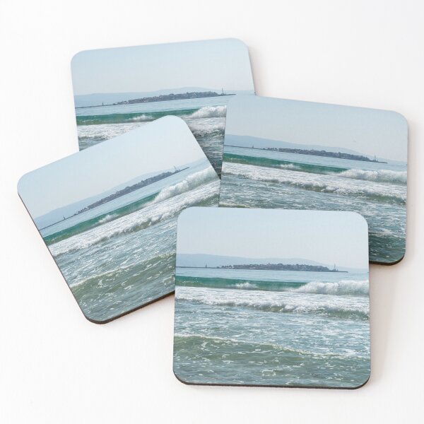 Item preview, Gloriously Rough - Nessebar Old Town behind a Big Breaking Wave designed and sold by Georgia Mizuleva.