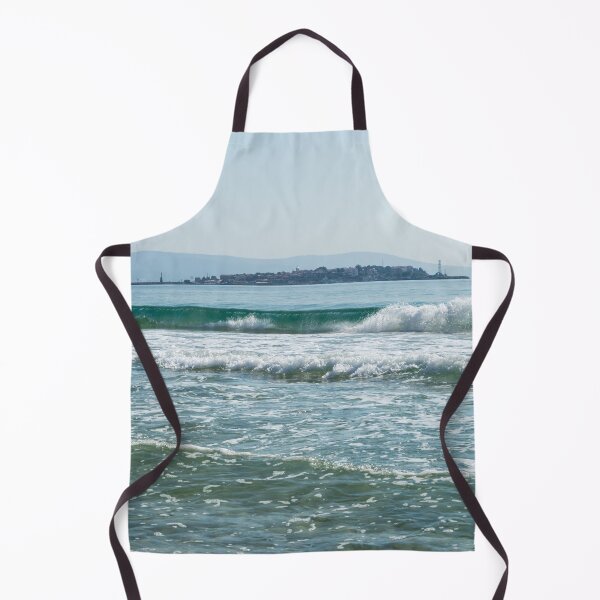 Item preview, Gloriously Rough - Nessebar Old Town behind a Big Breaking Wave designed and sold by Georgia Mizuleva.
