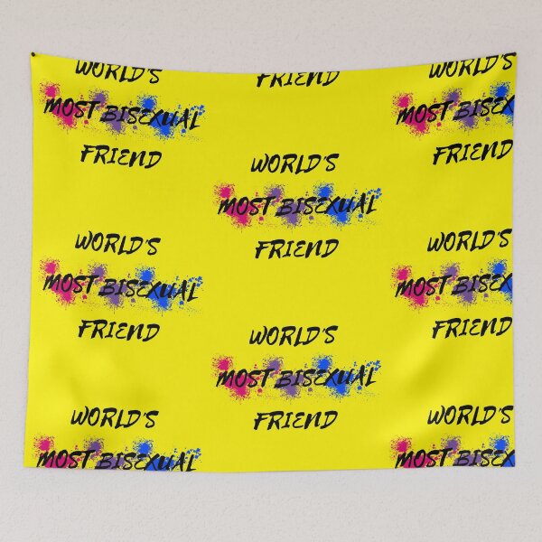 Item preview, World's Most Bisexual Friend Bi Flag Color Splash For Your Bi Friend In Yellow designed and sold by LuckyKermit.