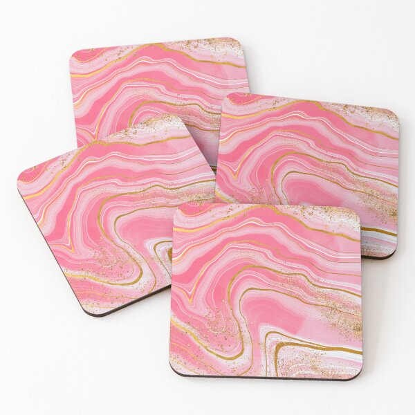 Item preview, Faux Baby Pink Marble With Gold Glitter Veins designed and sold by MysticMarble.