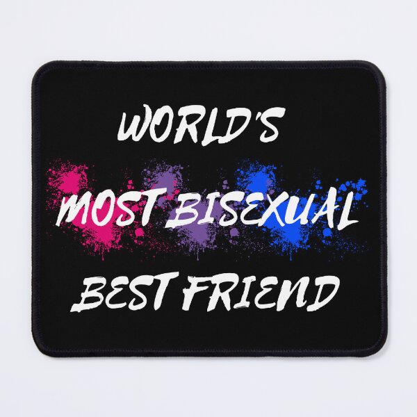 Item preview, World's Most Bisexual Best Friend Bi Flag Color Splash For Your Bi Bestie In Black designed and sold by LuckyKermit.