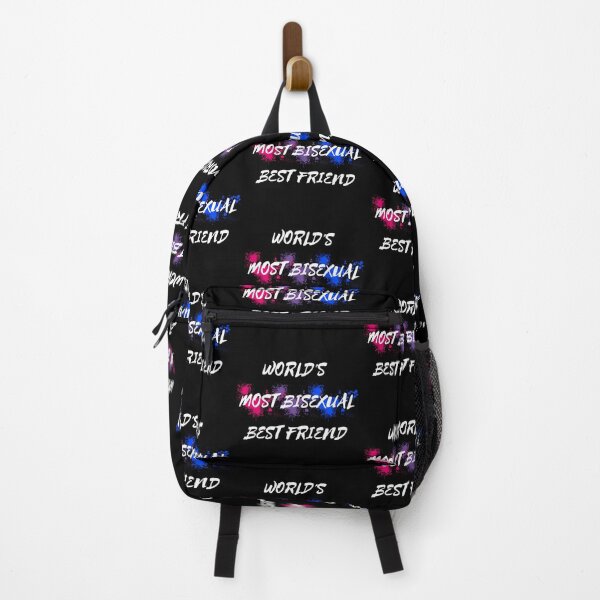 Item preview, World's Most Bisexual Best Friend Bi Flag Color Splash For Your Bi Bestie In Black designed and sold by LuckyKermit.