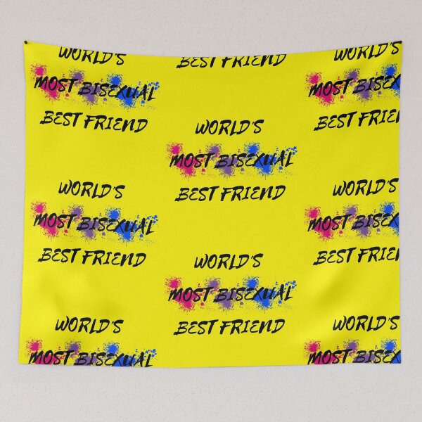 Item preview, World's Most Bisexual Best Friend Bi Flag Color Splash For Your Bi Bestie In Yellow designed and sold by LuckyKermit.
