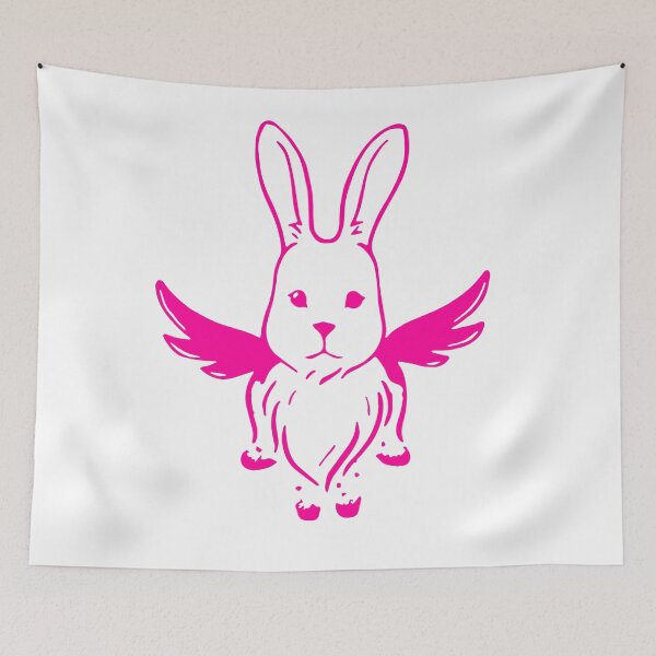 Artikelvorschau, pink bunny angel, bunny with wings, cute pink bunny entworfen und verkauft von XXgooddeedXX.