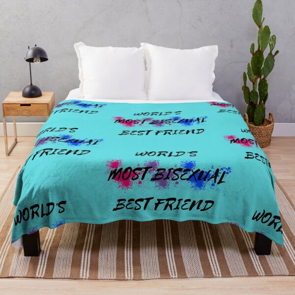 Item preview, World's Most Bisexual Best Friend Bi Flag Color Splash For Your Bi Bestie In Cyan designed and sold by LuckyKermit.