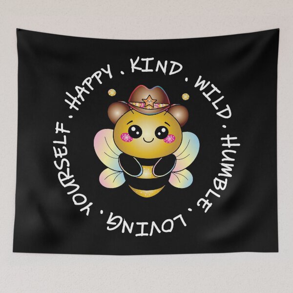 Item preview, bee happy kind wild humble yourself loving, cute bee designed and sold by XXgooddeedXX.