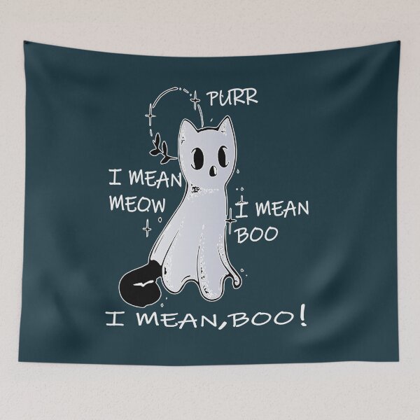 Item preview, meow i mean boo halloween cat ghost, funny baby cat designed and sold by XXgooddeedXX.