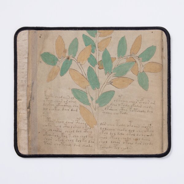 Item preview, Voynich manuscript book cover  Illustrated codex green and yellow leaves designed and sold by TeeARTHY.