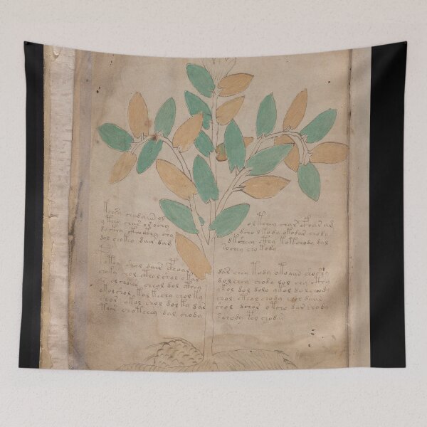 Item preview, Voynich manuscript book cover  Illustrated codex green and yellow leaves designed and sold by TeeARTHY.