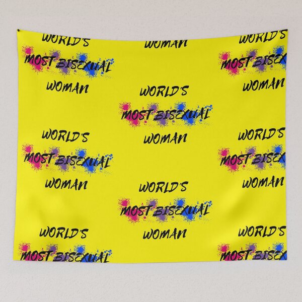 Item preview, World's Most Bisexual Woman Bi Flag Color Splash For Proud Bisexuals In Yellow designed and sold by LuckyKermit.