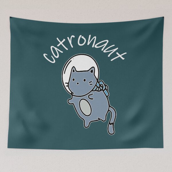 Item preview, catronaut astrocat galacticat astronaut blue cat designed and sold by XXgooddeedXX.