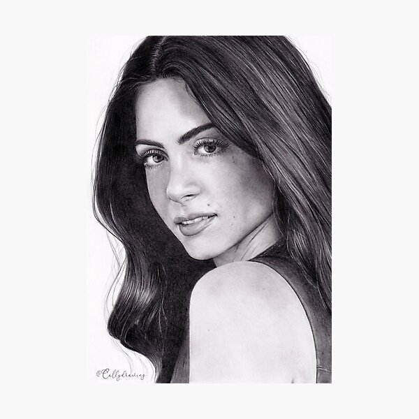 Emeraude Toubia -realistic hand-drawn graphite pencil by @Callydrawing Photographic Print