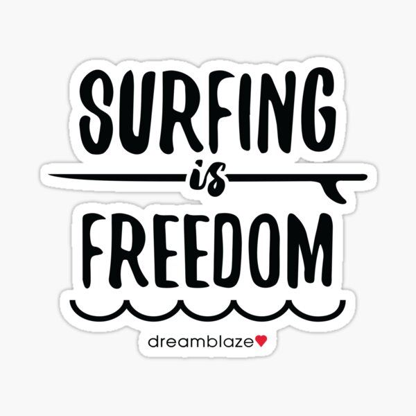Aperçu de l'œuvre T-shirts et cadeaux de surf pour femmes Dreamblaze Surfing Is Freedom créée et vendue par dreamblaze.