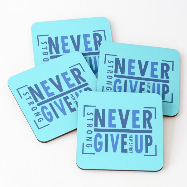 Item preview, Never Give Up navy blue and light blue - Never Give Up lettering design designed and sold by velisani.