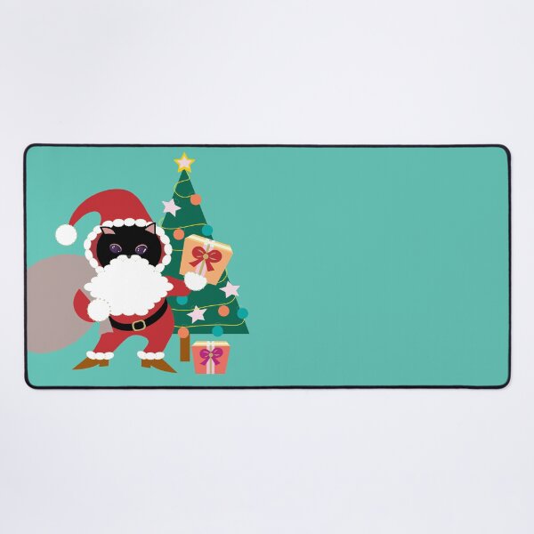 Item preview, Merry Christmas Black Cat Santa and Xmas Tree_bg1 designed and sold by Mimi Huang.