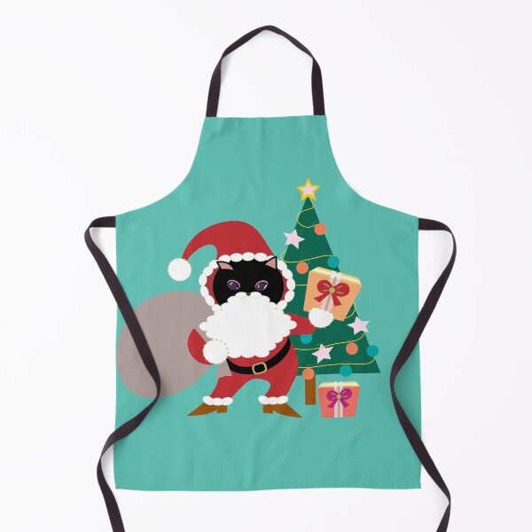 Item preview, Merry Christmas Black Cat Santa and Xmas Tree_bg1 designed and sold by Mimi Huang.
