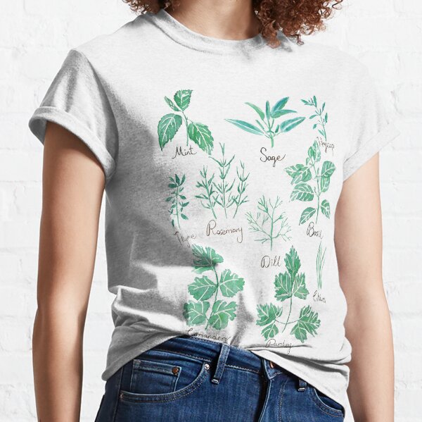 Item preview, green herbs leaves family watercolor  designed and sold by ColorandColor.