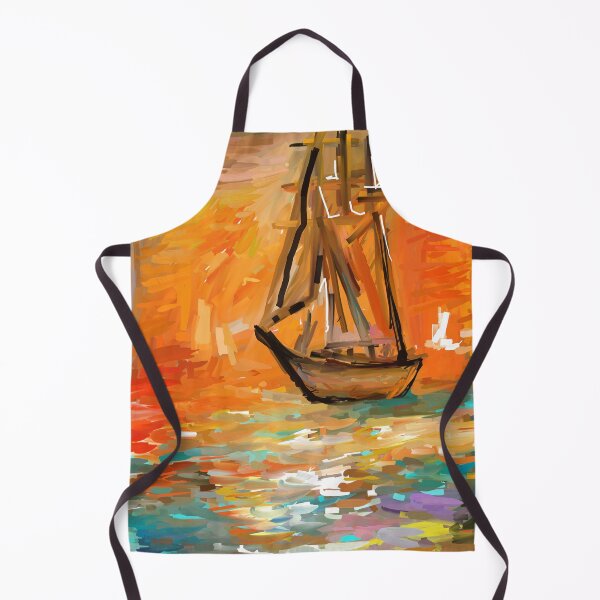 Item preview, Sunset and sailing in the sea abstract painting designed and sold by KARTICK DUTTA.