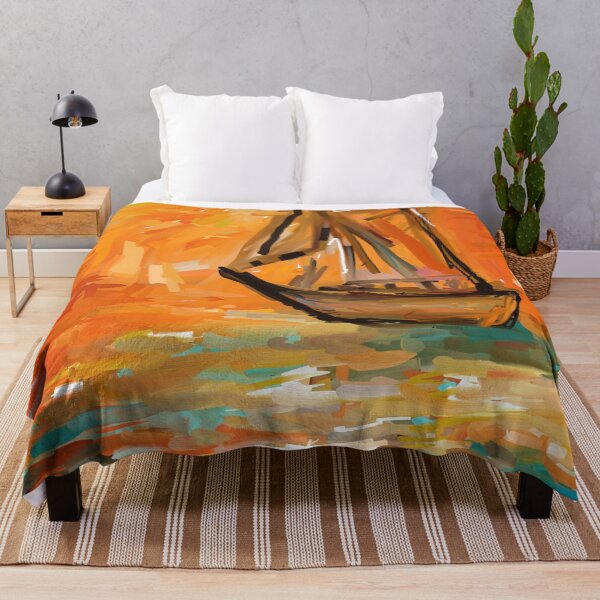 Item preview, Sunset and sailing in the sea abstract painting designed and sold by KARTICK DUTTA.
