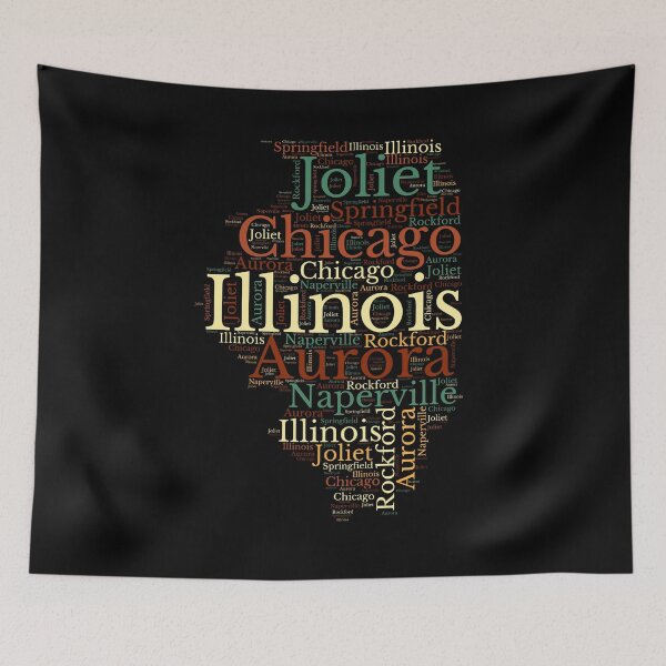 Item preview, Illinois State Map and Cities  designed and sold by labatchino10.