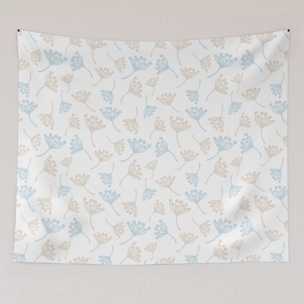 Item preview, Gentle blue and brown dandelion flowers designed and sold by bigmoments.